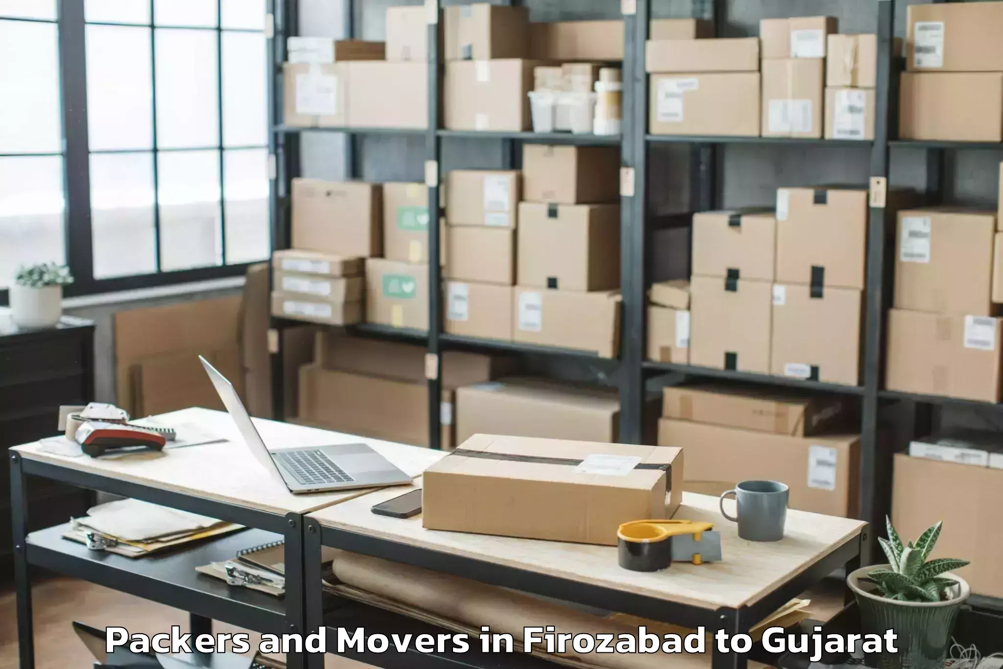 Professional Firozabad to Netrang Packers And Movers